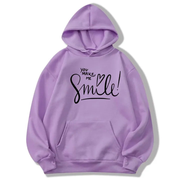 Lilac Smile Printed Hoodies For Girls & Women - Comfy & Cozy Hoodies For Girls