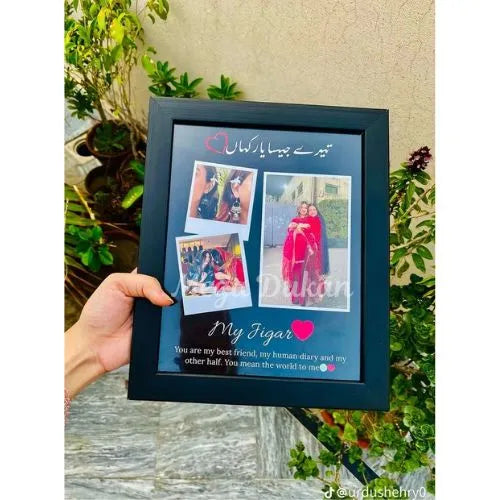 Moon Shape Customized Picture Photo Frame, Customized Frame with Calendar + Customized Message with upto Pictures in Moon Shape, Customized Photo Frame, Birthday Gift, Anniversary Gift, Wedding Gift, Gift for Friends